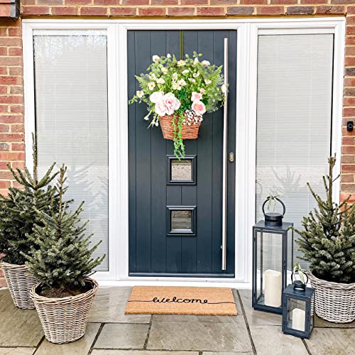 Front Door Basket Spring Wreath Door Wreaths For Front Door Outside Spring Door Wall Decor Outdoor Summer Decorations For Home Indoors #TOP1