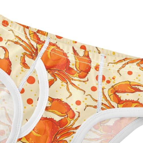 Boys' Underwear Cotton Little Boys Red Crab Briefs Soft Toddler Underwear 2T-8Y4