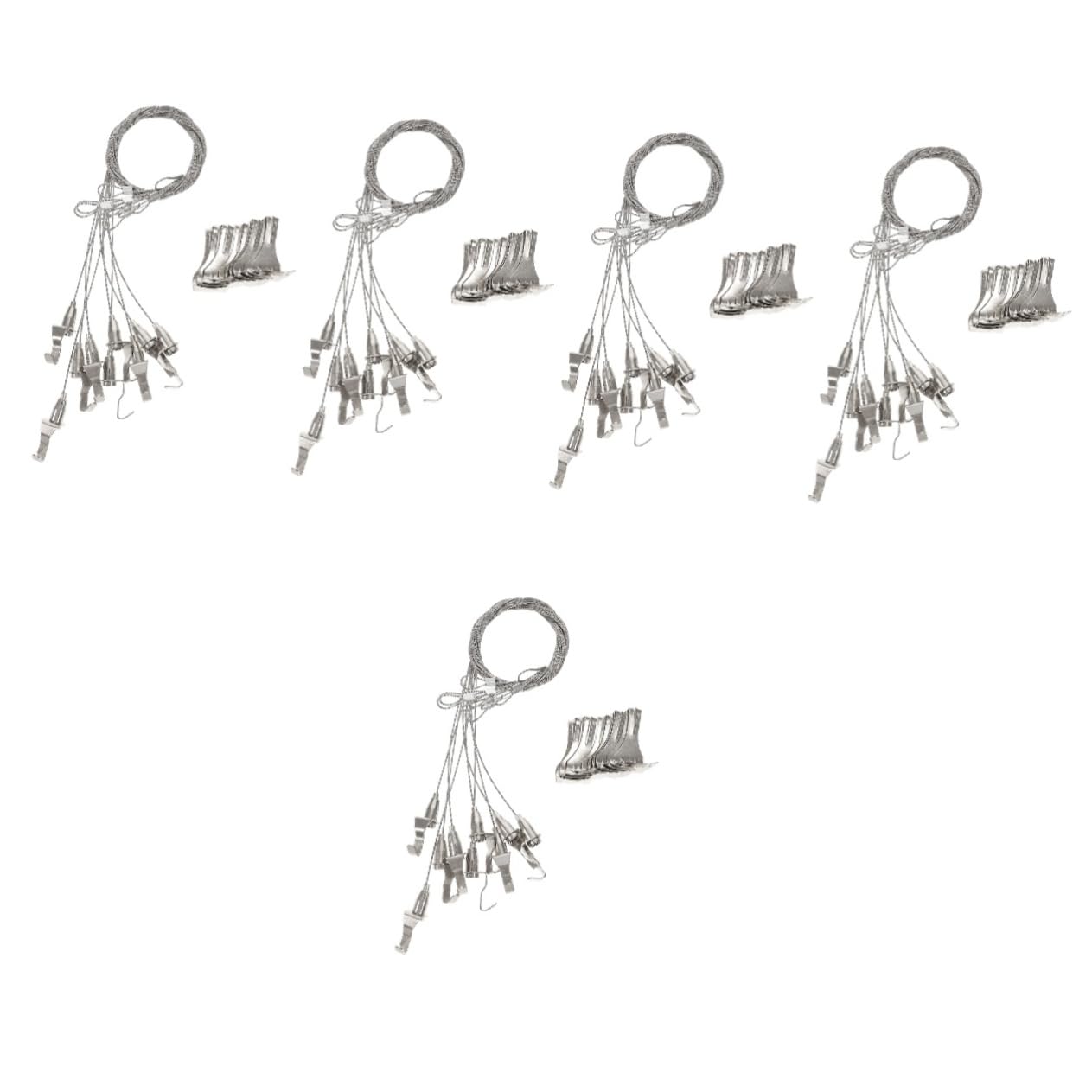 NUOBESTY 5 Juegos Gancho De Riel De Imagen Caballete Regulable Colgador Cuadros Deber Ganchos De Trabajo Pesado Cable Electrico Alambre para Colgar Maceta Alambre Colgante Silver 10 Uds * 5