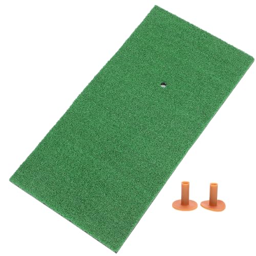 LIOOBO Golf Hitting Mat Set 1pc Realistic Turf Pad 2pcs Tee Portable Practice Mat for Indoor/Outdoor Use