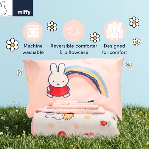 Image of Miffy Bedding 7 Piece Super Soft Cozy Reversible Comforter and Sheet Set with Sham, Full, (Officially Licensed Product) by Franco
