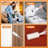 20 Rollen (1200 Blatt) Fusselrolle, mit 2 Griffe und 2 Staubschutz, Ideal als Fusselrolle tierhaare, Fusselbürste kleidung oder lint roller für Kleidung, Fusselroller, Bett,Sofa,Katzen- und Hundehaare