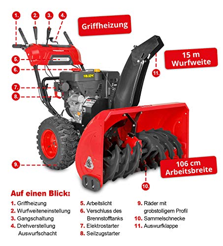 Hecht 9542 SQ Benzin-Schneefräse für effektive Schneeräumung