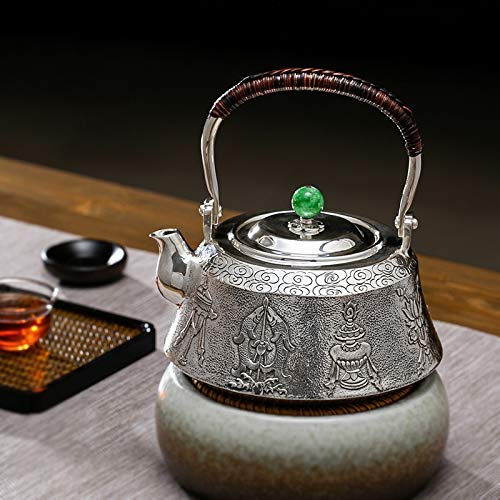 No-Branded Teiera d'Argento hkrstssxj Pure Argento Drinkware teiera Set Service Acqua Calda Sterling Silver Tea Kettle… - immagine 4