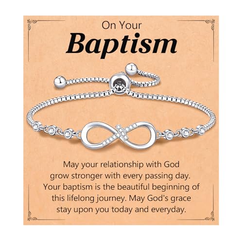 Image of Infinity Cross Charm Bracelet Christian Easter Confirmation Baptism Graduation Gifts for Women Girls
