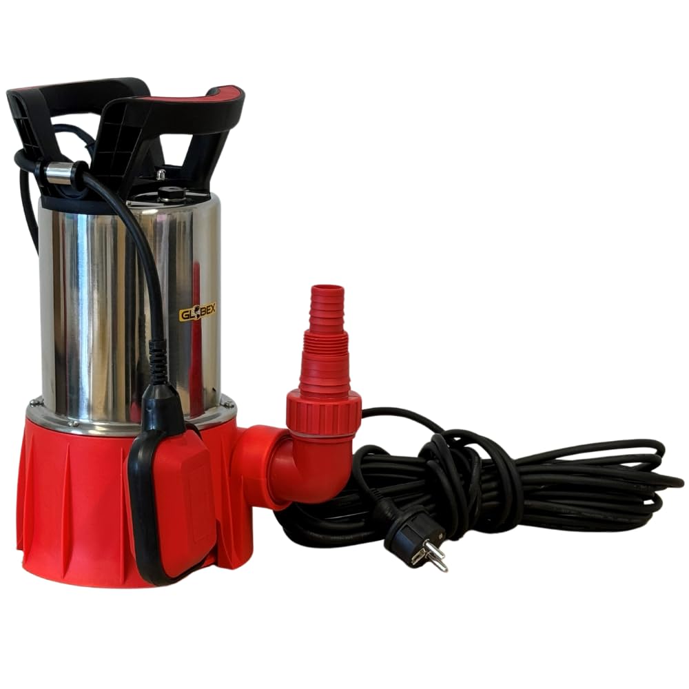 GLOBEX Pompa ad Immersione Acque Sporche, GX 750 PS, Inox 750W, Movimentazione di Acque Sporche, Svuotamento Serbatoi, Garage, Cantine, Interruttore Automatico Galleggiante