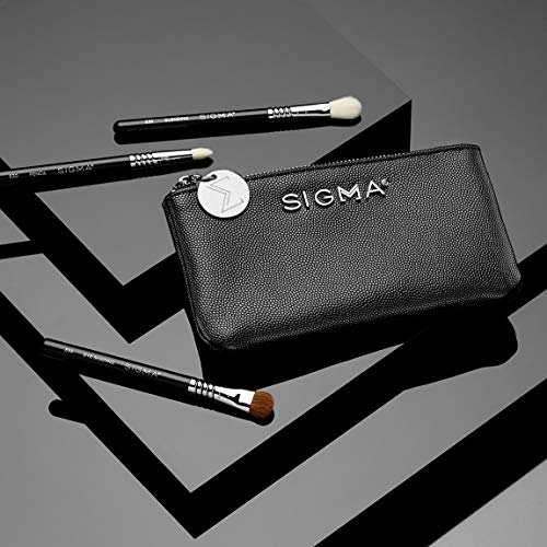 Sigma Beauty Glam 'N Glow - Juego de 3 pinceles para ojos, sombrear, doblar y difuminar, elegante estuche negro (4 piezas) - imagen 4