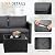 Shintenchi 4 Pieces Patio Furniture Set, Outddor Sectional Sofa & Chaise Lounge, All-Weather Wicker Rattan Sofa Couch with Cushions & Coffee Table for Yard, Garden, Porch, Poolside (Gray)