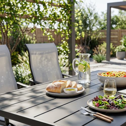 Image of NUU GARDEN 7 Piece Patio Dining Set for 6 with C-Spring Chairs