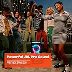JBL PartyBox Stage 320 - Portable Party Speaker with Telescopic Handle & Wide, Sturdy Wheels, Powerful JBL Pro Sound, Futuristic lightshow, Up to 18 Hours of Play time, Splash Proof (Black) - Image 4