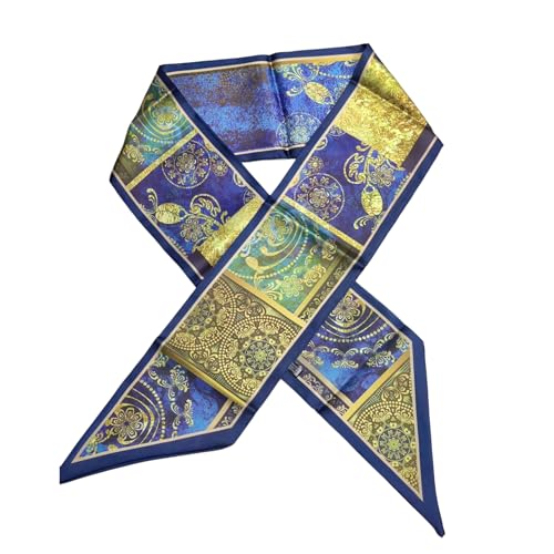 Image of Head Hair Scarf for Women,Silky Long Headscarf Purse Bag Scarfs for Handbag Fashion Satin Neck Scarves Accessories