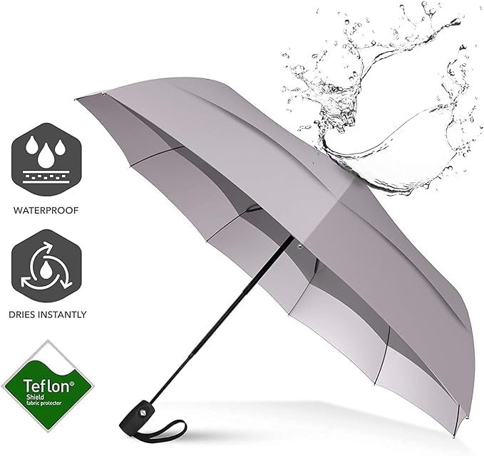 Image of G4Free UPF 50+ UV Protection Large Travel Umbrella 46 Inch Auto Open Close Windproof Sun Blocking Umbrella