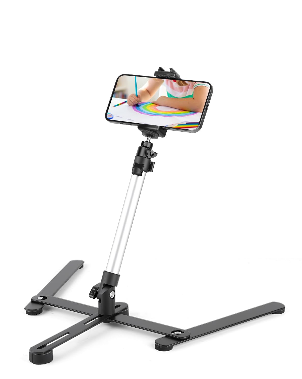 Victiv Overhead Video Tripod Mobile Holder with 1/4" Screw Adaptor for Phone, Camera, Webcam and Projector, Phone Stand for Video Recording, Online Teaching, Live Streaming, Painting-image-45