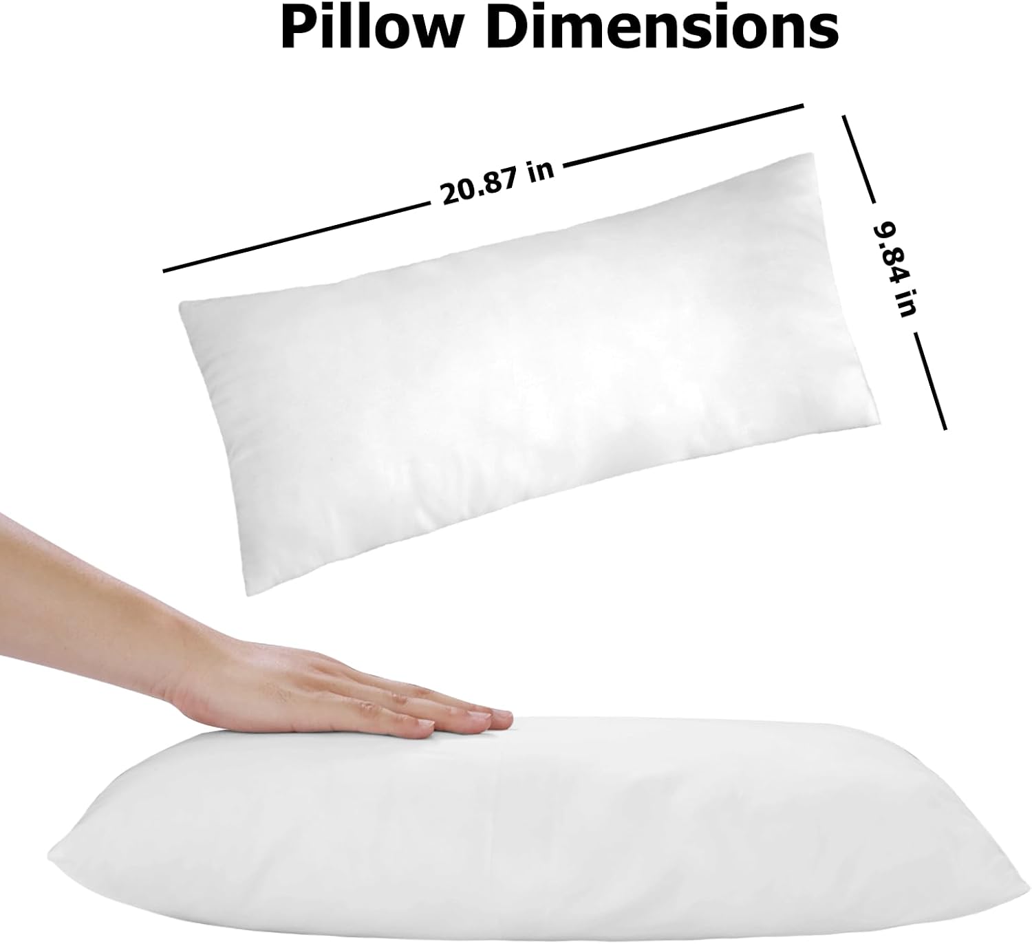 PRIMLECT Nap Mat Pillow Insert Replacement, Soft and Fluffy, Fits Toddler Sleeping Bags, 21 x 10 Inches, for Boys and Girls in Daycare, Preschool, Kindergarten (Pack of 2)