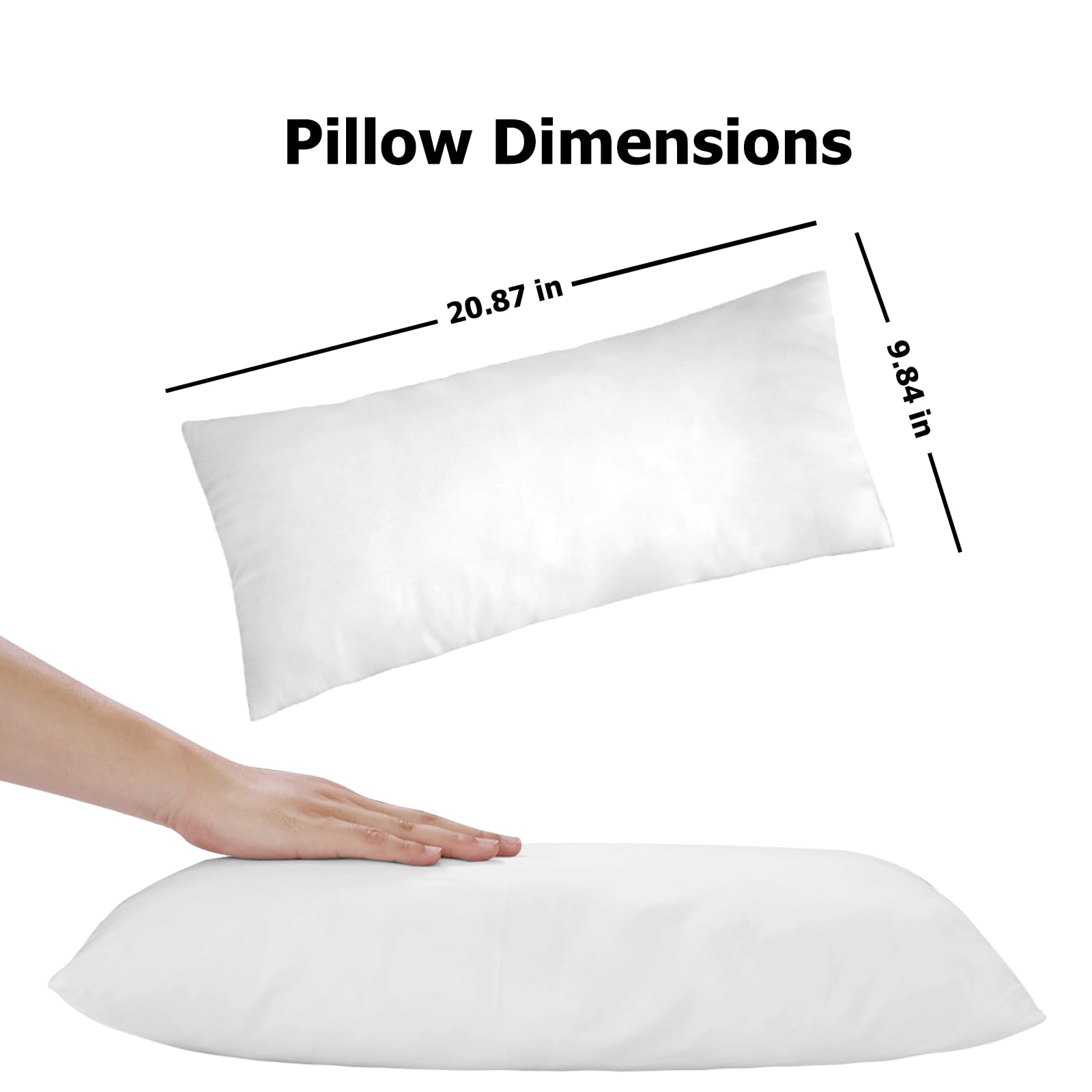 PRIMLECT Nap Mat Pillow Insert Replacement, Soft and Fluffy, Fits Toddler Sleeping Bags, 21 x 10 Inches, for Boys and Girls in Daycare, Preschool, Kindergarten