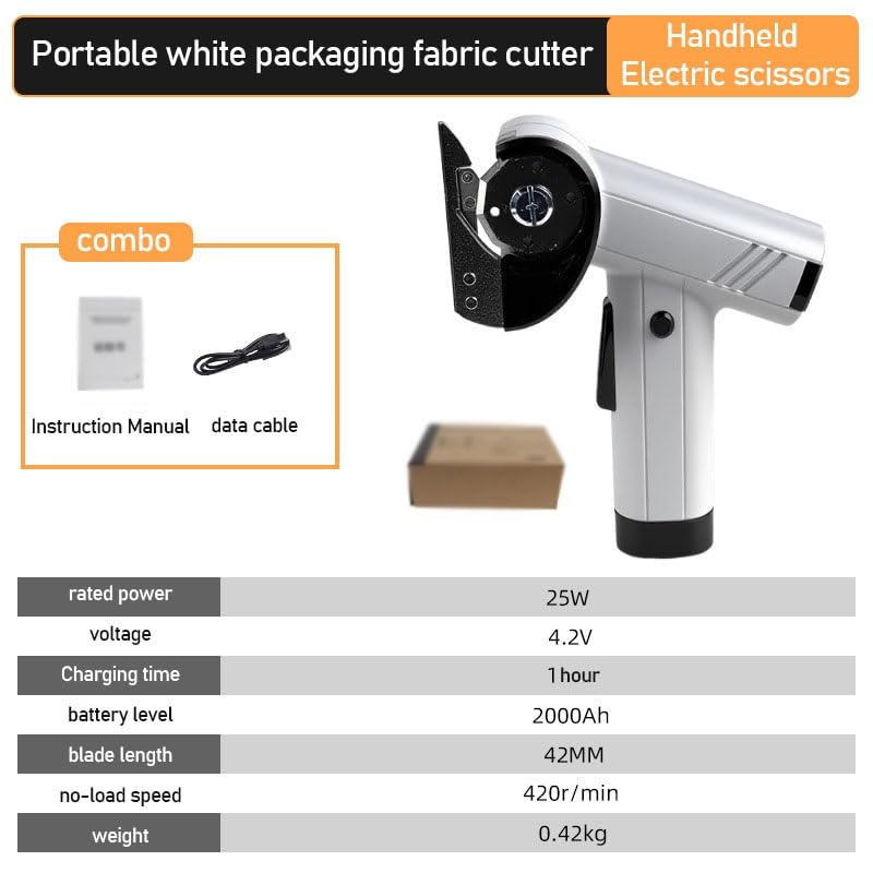 Image of Cardboard Cutter 4000mAh Rechargeable, 450RPM 3-Speed Powerful Cordless Electric Scissors, Multi-Purpose Power Box Cutter For Cardboard, Fabric, Plastic & Carpet Cutting Tool(Gray)