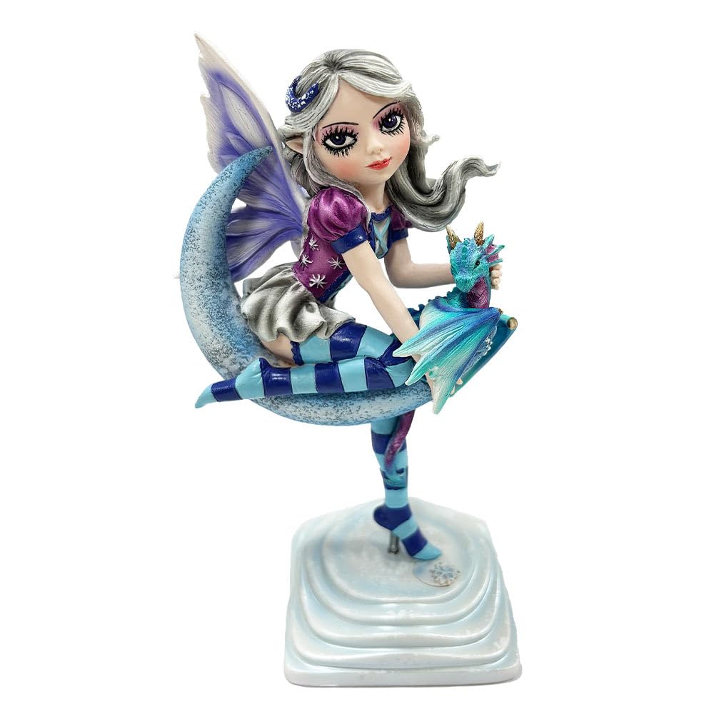 Nemesis Now Fairy Figurine, Hand-Painted Decorative Statue, Decor for Garden Shelf and Home - Lunar FAE