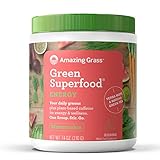 Amazing Grass Green SuperFood Energy: Super Greens Powder & Plant Based Caffeine with Matcha Green Tea, Nootropics Support, Watermelon, 30 Servings, 7.4 Ounce