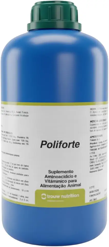 Poliforte Oral 1L Suplemento Vitamínico e Mineral Para Aves Bovinos Suínos e Equinos