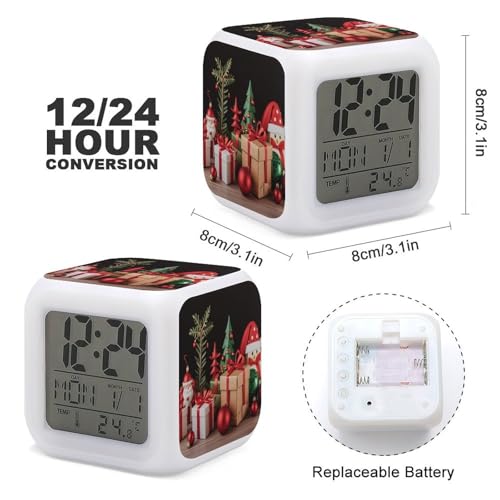 Reloj despertador digital con 7 colores para dormitorio y entrenamiento del sueno infantil 3