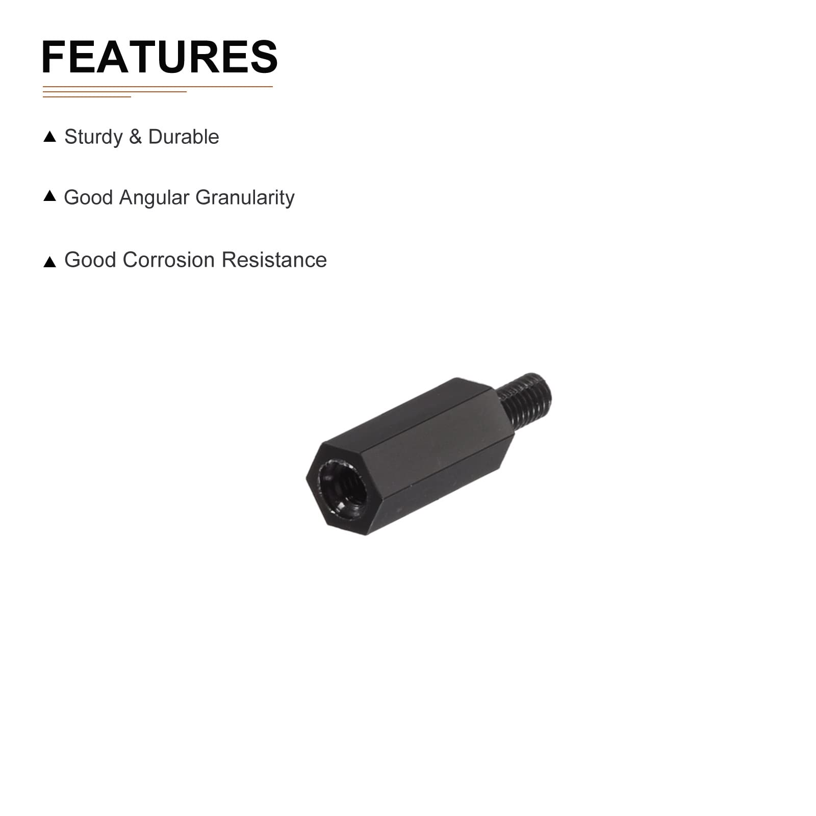 DTGN M3x12x6mm(DxHLxML) - Nylon Hex Standoff -100Pack- Good for Electronic Machine - Male to Female Spacer Screw Nuts - Black - Image 3