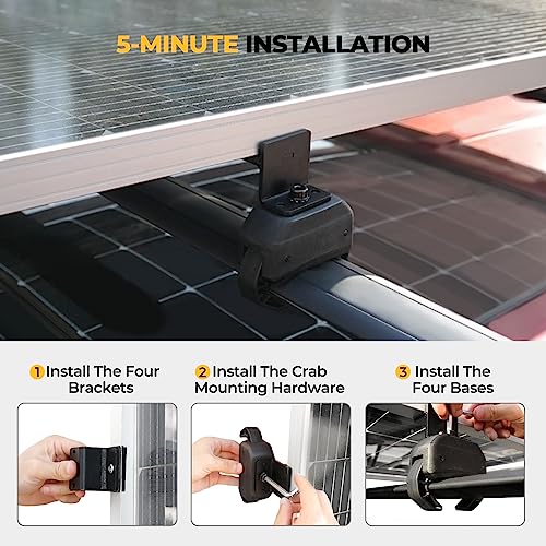 BougeRV Solar Panel Crab Mounting Kit for Cars with Cross Bars No Drilling by BougeRV - Image 7