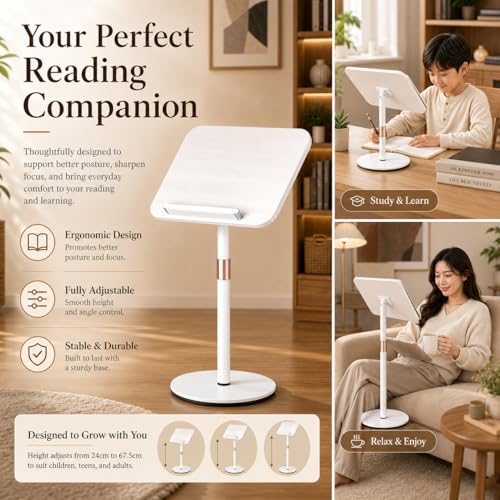 Image of Sunchhaya Book Stand for Reading, Writing, Painting II Book Reading Stand Adjustable Height-Angle with Extra Height, Music Stand, Note Stand [ YD-17 (68 CM) ]