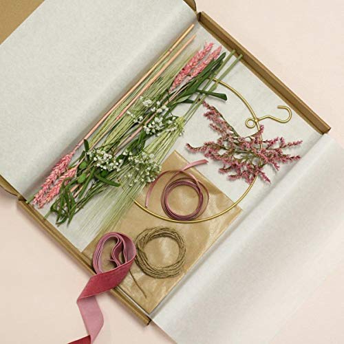 BloomPost BloomRing DIY, Handpicked Dried Flowers with Metal Ring and Satin Ribbon, Pink - Image 4