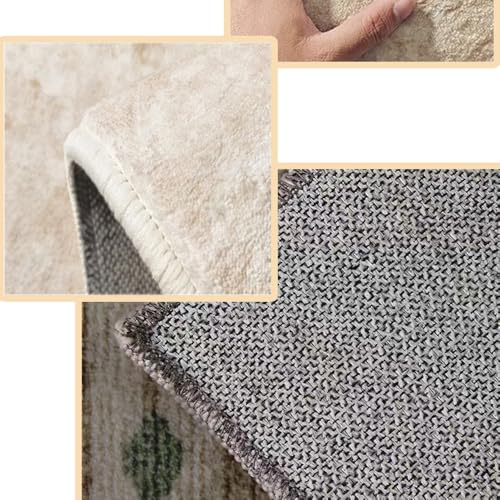 Tapis de Salon Extra Large Doux Confortable Rayures Crème YHT012