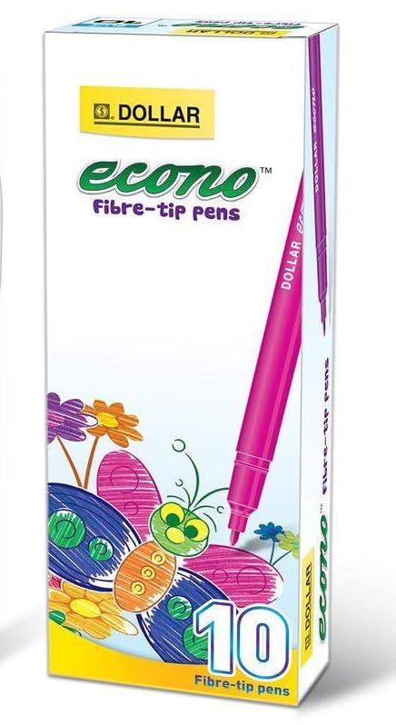 Colourant Felt Tip Pens, BLACK, Pack of 50, Fine Point Fibre Pens, Write Colour Draw Sketch Mark Pens, School Office Home Use, ZOFAX Black Ball Pen