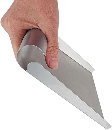 Miniatura 4 de Cuchara de acero inoxidable para alimentos, cuchara cuadrada grande de una pieza con lados, cuchara de hielo de metal de 5.9 pulgadas, raspador de