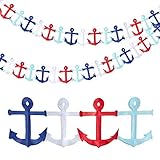 Boao 2 Pieces 8ft Nautical Garland Cruise Birthday Decorations Coastal Christmas Ornaments Triangle Flags Hanging Banner for Yacht Party Decorations Baby Shower Wedding Home Cabin Door