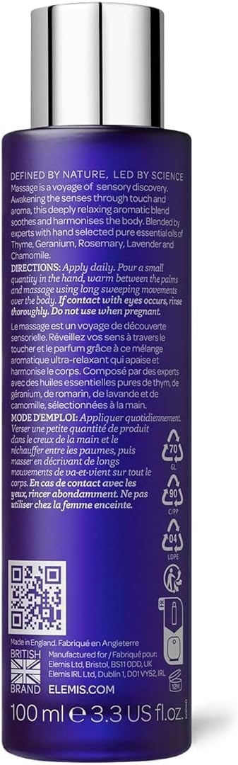 Elemis Japanese Camellia De-Stress Massage Oil, Nourishing Body Oil with Soothing Essential Oils, Perfect for Deep Relaxation, Spa Essential, Nourishes, Relaxes and Soothes, 100 ml