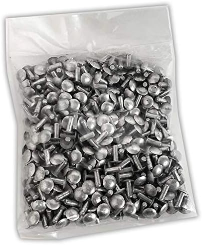 UrMarketOutlet 100 unidades de 0.512 in de longitud 316 pulgadas de diámetro del cuerpo de aluminio metálico Brasero cabeza estilo sólido remache