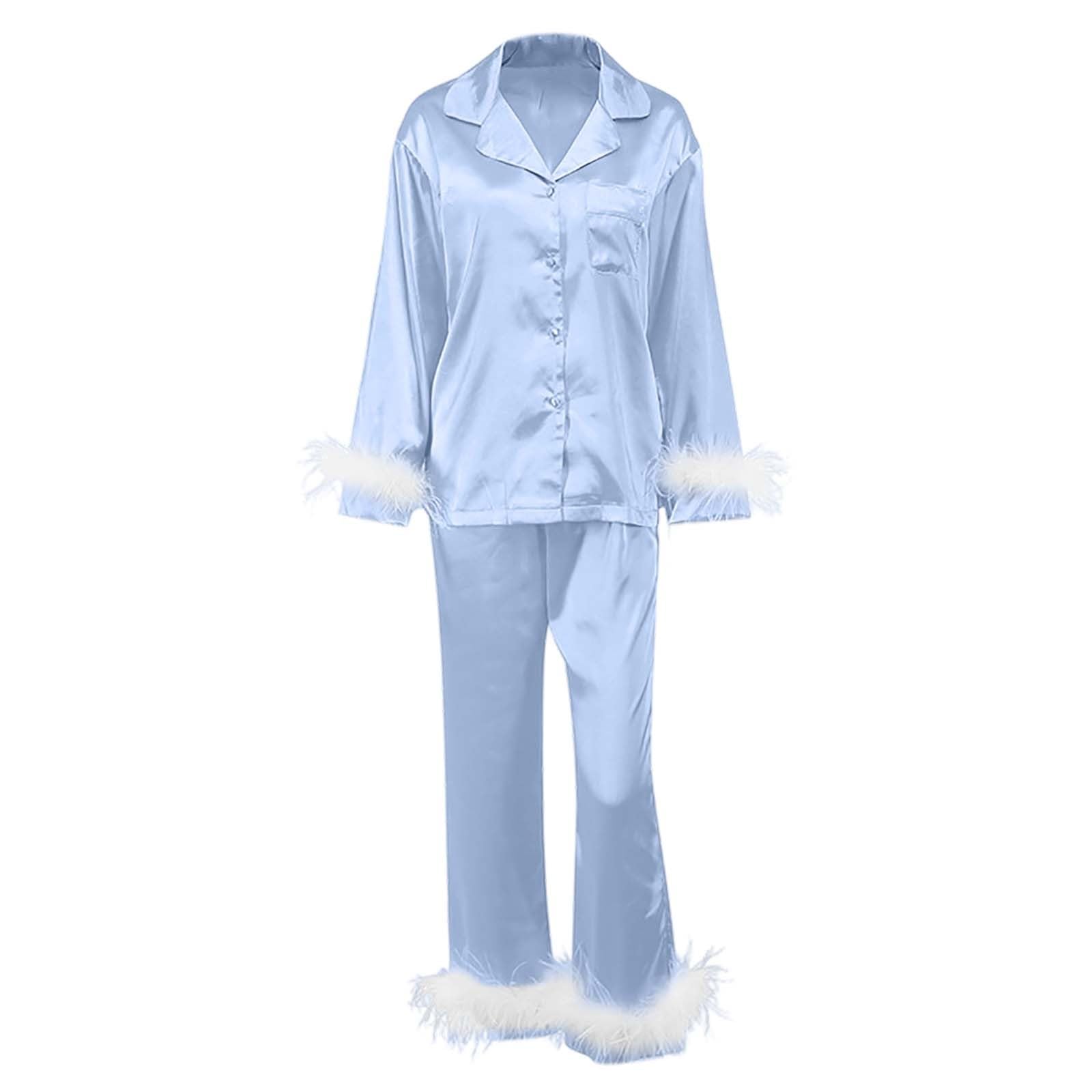 Pigiama Invernale Donna - Elegante Stampato Francese Morbido Comodo Completo da Due Pezzi per Donna Comodo Abbigliamento da casa
