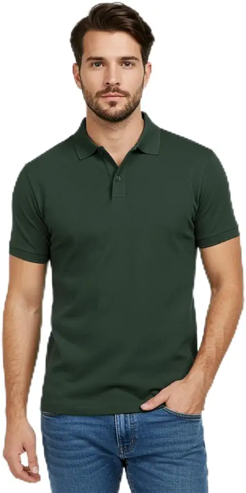 Camisa Polo Masculina Piquet Lisa Básica, Manga Curta, 50% Algodão 50% Poliéster, Diversas Cores, Casual Premium
