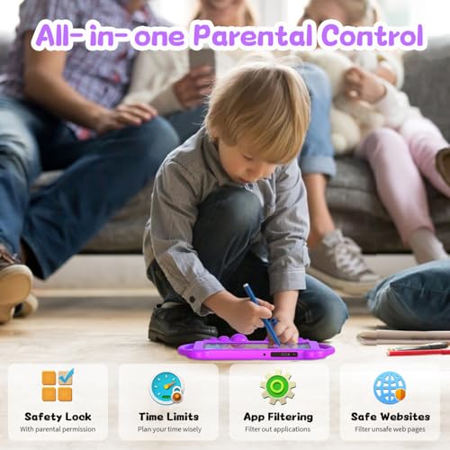 Yobanse T88 Kids Tablet, 7 Inch Tablet For Kids 6Gb Ram 32Gb Rom Android 13 Toddler Tablet With Bluetooth, Wifi, Dual Camera, Children Tablet With Parental Control, Educational App thumb #4