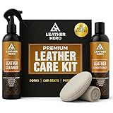 Leather Cleaner and Conditioner Kit – 4-Piece Set with Best Leather Cleaner for Couches, Sofas, Chairs, Furniture, and Car Interiors