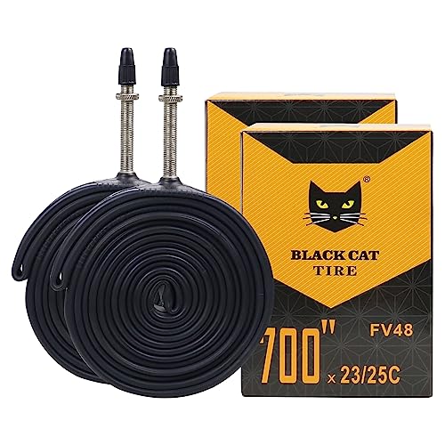 MAKELEN 2 Pcs 700x23C/25C Bike Tubes, 48mm FV Presta Valve, 700C Bike Tire Tube for Road Bike
