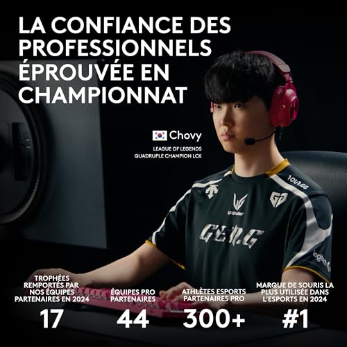 Logitech G Souris de Jeu sans Fil Pro 2 Lightspeed, jusqu'à 4 Boutons latéraux magnétiques Personnalisables et commutables, Chargeur USB-C, capteur 32k DPI pour pour PC/Mac.