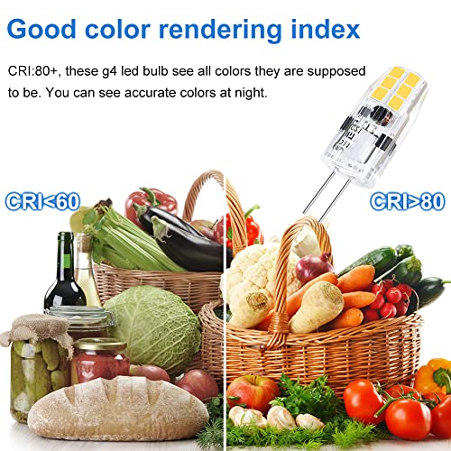 G4 Led Bulbs, Hengbo 12 Volt 20 Watt Halogen Bulb Replacement 6000K Daylight Bi Pin Base Bulb Jc Type T3 Landscape Light Bulb For Range Hood Stove Hood, Pack Of 5 #TOP5
