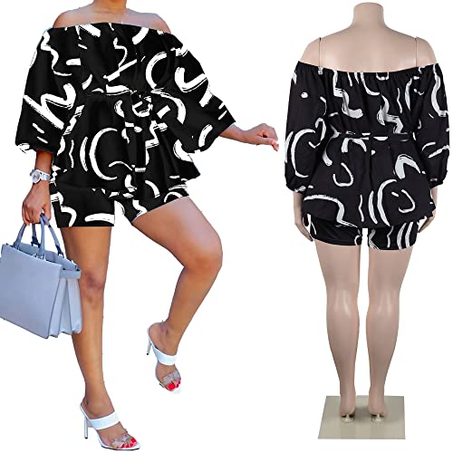 Image of Jigfar Womens Sexy 2 Piece Outfit Floral Print Jumpsuit Clubwear Summer Romper