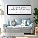 Foutcheou The Best Things in Life Wall Art, 32''×12'' Framed Wood Memories Inspirational Quotes Wall Decor, Large Horizontal Dining Room Wall Signs for Home Family Farmhouse