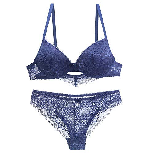Soutien-gorge push up sexy et culotte bikini ensemble de lingerie femmes galbe 36E