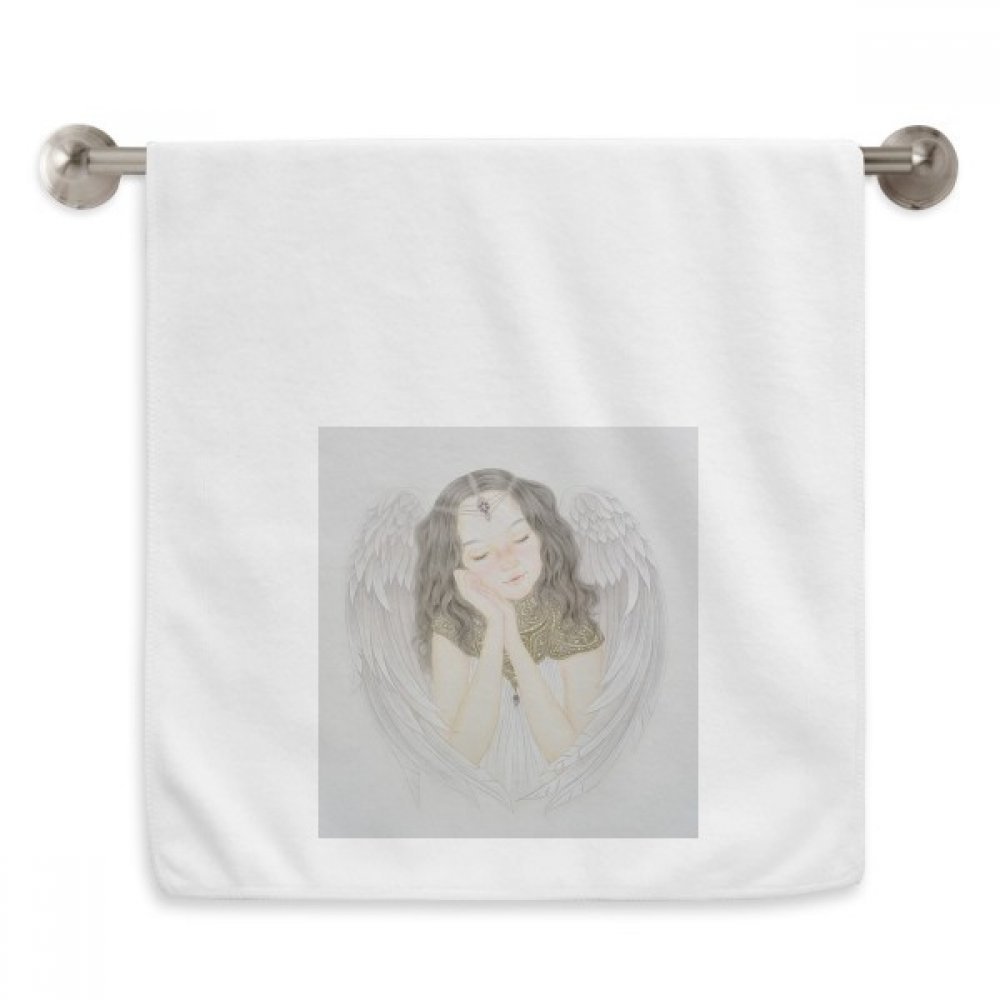 Serviettes moelleuses Wing Pretty Girl Peinture Chinoise Blanc 13X29 Pouces