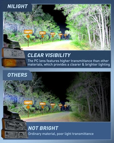 Image of Nilight Headlight Assembly for 2003 2004 2005 2006 Chevy Silverado Avalanche 1500 1500HD 2500 2500HD 3500 Chevrolet Pickup Replacement Headlamp Housing Bumper Lamp Set