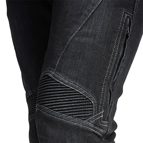 MAXLER JEAN Biker Jeans for men - Slim Straight Fit Motorcycle Riding Pants, 1604 Grey (Size 28) - Thumbnail 4