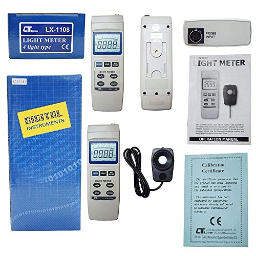 Digital Lux Meter Exposure Meter Alongwith Factory Calibration Certificate (Range: 0 to 4,00,000 Lux) for Auditoriums, Theatres, Stadiums, Labs
