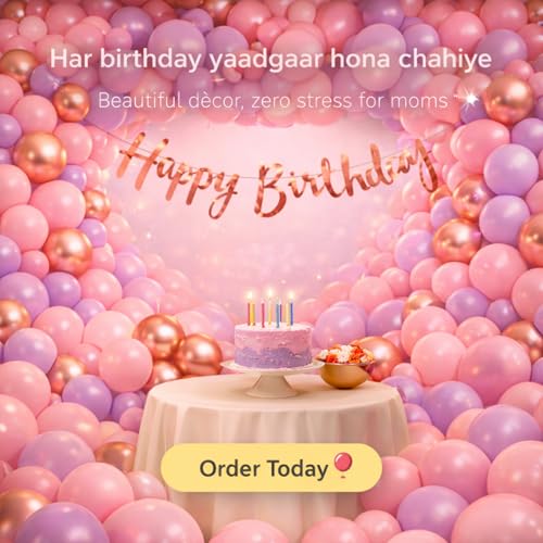 Image of WP WANNA PARTY Birthday Decoration Items For Kids - Pack Of 65, Happy Birthday Decoration Kit With Cake Candle | Rainbow Theme Birthday Decorations | Pastel Balloons For Balloon Decorations - Foil