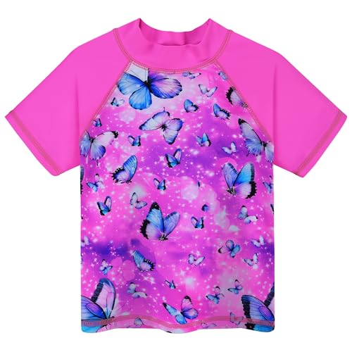 Image of Girls Two Piece Swimsuit Floral UPF 50+ Rash Guard Set Kids Beach Swimwear